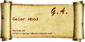 Geier Abod névjegykártya